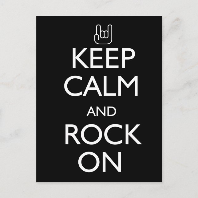 Carte Postale Keep Calm and Rock On (Devant)