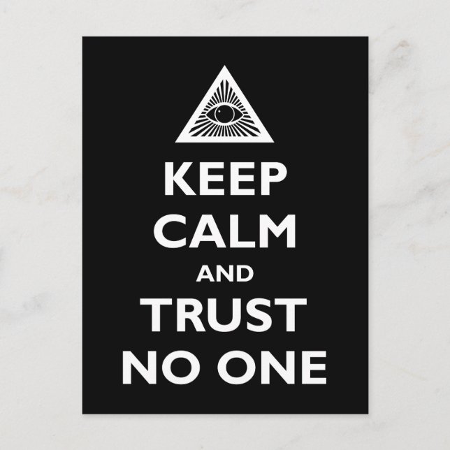 Carte Postale Keep Calm and Trust No One (Devant)