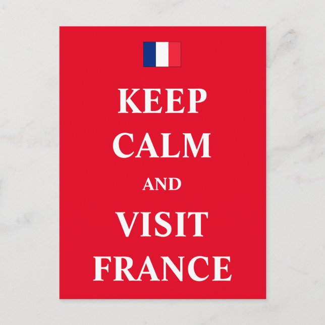 Carte Postale Keep calm and visit France (Devant)