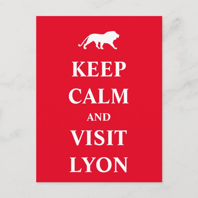 Carte Postale Keep calm and visit Lyon (Devant)