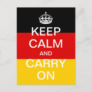 Carte Postale KEEP CALM et CONTINUEZ - Drapeau allemand personna