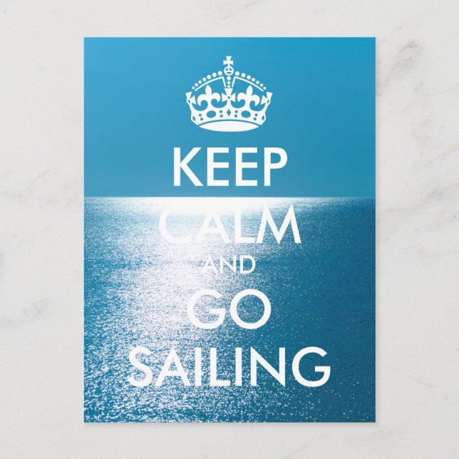 Carte Postale KEEP CALM et GO SAILING personnalisés (Devant)