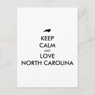 Carte Postale KEEP CALM et LOVE NORTH CAROLINA