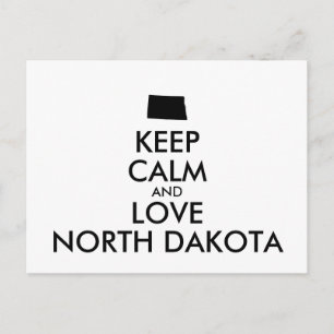 Carte Postale KEEP CALM et LOVE NORTH DAKOTA