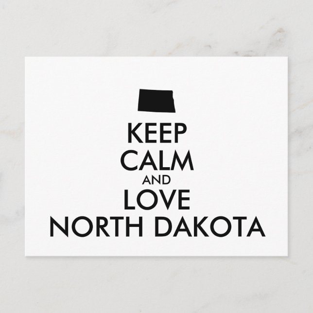 Carte Postale KEEP CALM et LOVE NORTH DAKOTA (Devant)