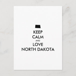 Carte Postale KEEP CALM et LOVE NORTH DAKOTA