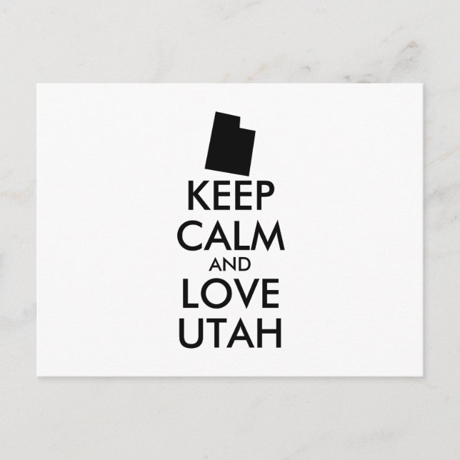 Carte Postale KEEP CALM et LOVE UTAH (Devant)