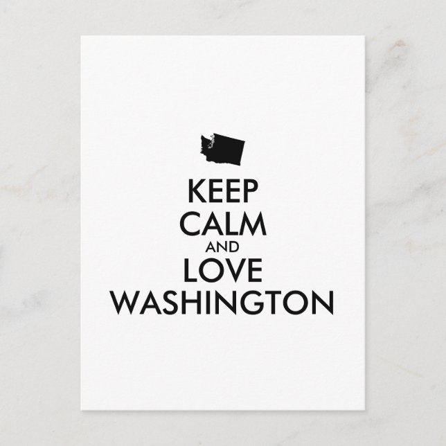 Carte Postale KEEP CALM et LOVE WASHINGTON (Devant)