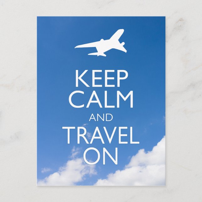 CARTE POSTALE KEEP CALM ET TRAVEL (Devant)