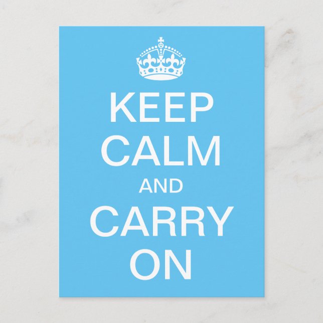 Carte Postale KEEP CALM personnalisé et CARRY ON - mots blancs