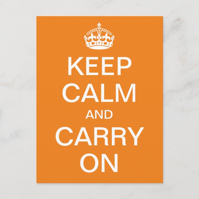 Carte Postale KEEP CALM personnalisé et CARRY ON - mots blancs (Devant)