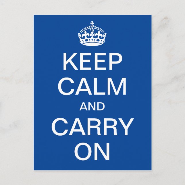 Carte Postale KEEP CALM personnalisé et CARRY ON - mots blancs (Devant)