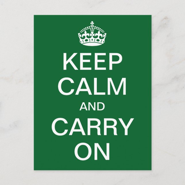 Carte Postale KEEP CALM personnalisé et CARRY ON - mots blancs (Devant)