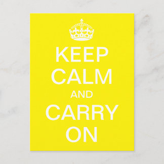 Carte Postale KEEP CALM personnalisé et CARRY ON - mots blancs