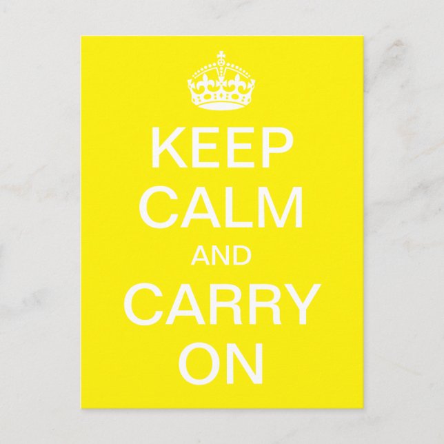 Carte Postale KEEP CALM personnalisé et CARRY ON - mots blancs (Devant)