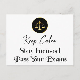 Carte Postale Keep calm. Restez Concentrés. Passez L'Examen Bar.