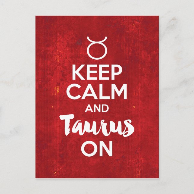 Carte Postale Keep Calm Taurus (Devant)