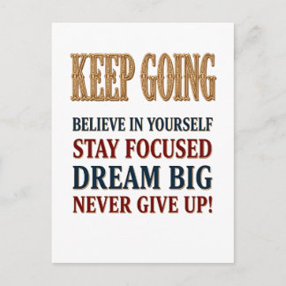 Carte Postale Keep Going Vintage Motivational Typography