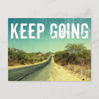 Carte Postale "Keep going" vintage photo of a road