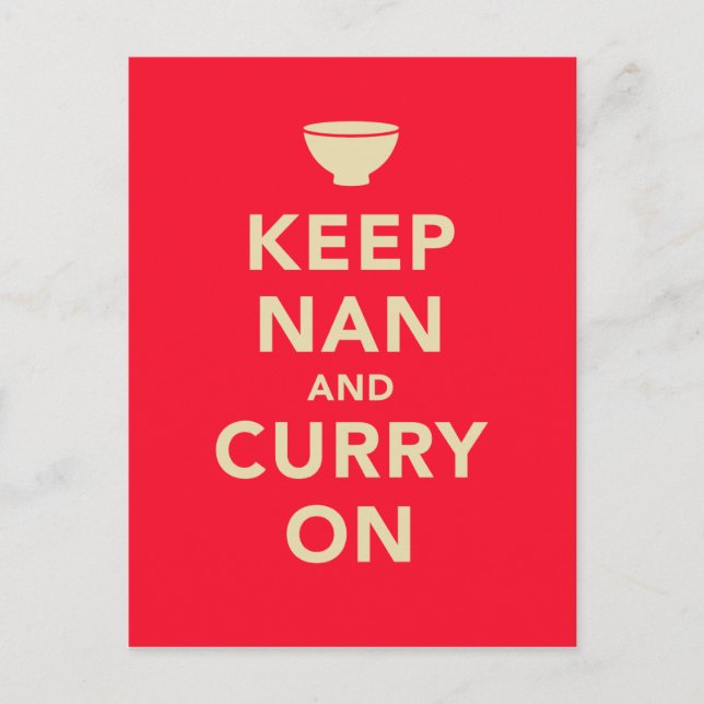 Carte postale 'Keep Nan and Curry On' (Devant)