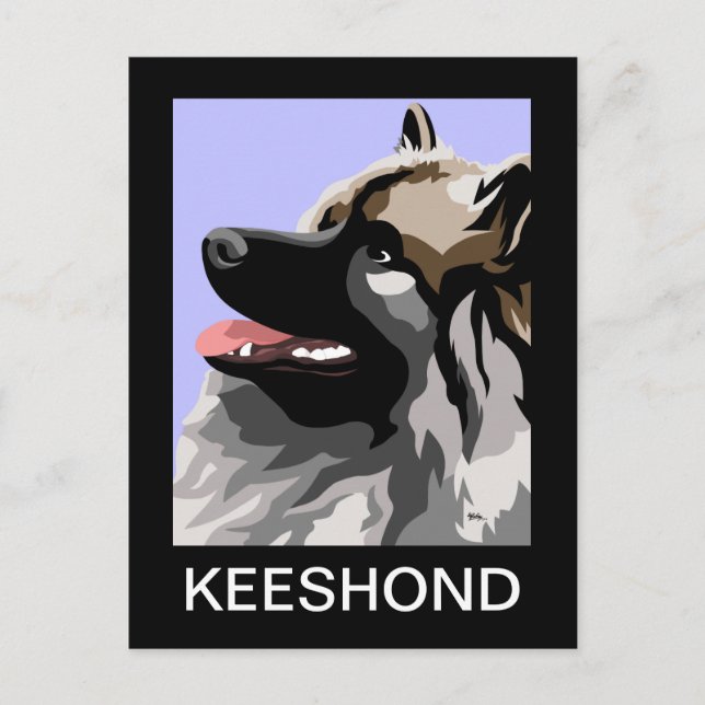 Carte Postale Keeshond Art (Devant)