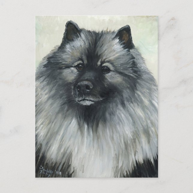 Carte postale "Keeshond" Dog Art (Devant)