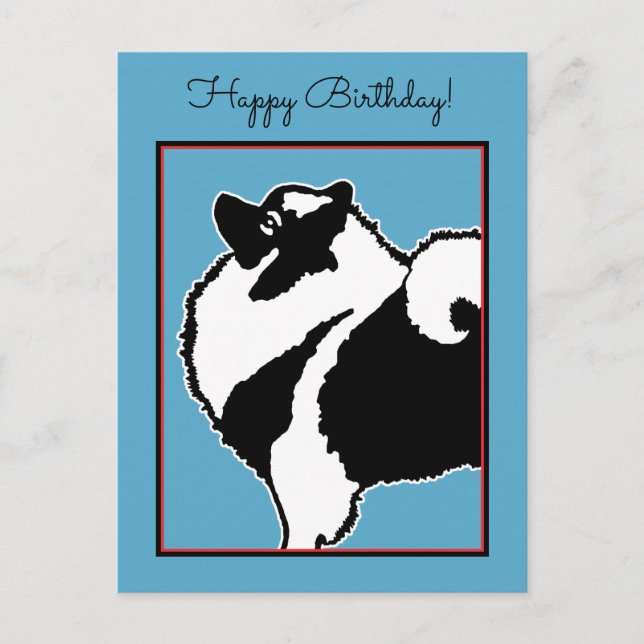 Carte Postale Keeshond Graphics - Cute Original Chig Art (Devant)