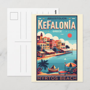 Carte Postale kefalonia grèce vintage souvenirs de voyage