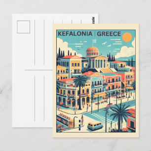 Carte Postale kefalonia grèce vintage souvenirs de voyage