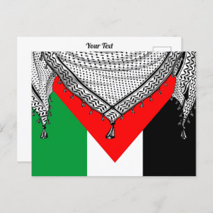 Carte Postale Keffiyeh Écharpe palestinienne tissu traditionnel