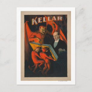 Carte Postale Kellar Devil et les démons avec l'affiche du livre