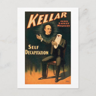 Carte Postale Kellar le Magicien - Autodécapitation - Vintage