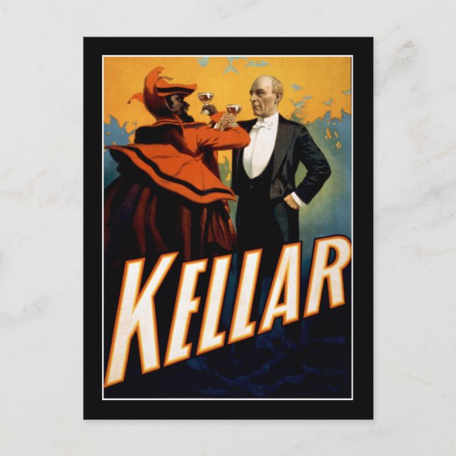 Carte Postale Kellar - Magicien - Poster du Théâtre Vintage (Devant)