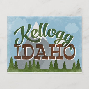 Carte Postale Kellogg Idaho Fun Retro Snowy Mounts