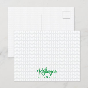 Carte Postale Kelly Green personnalisé Knit Stitch