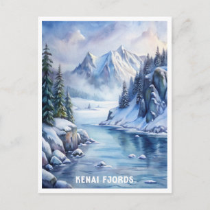 Carte Postale Kenai Fjords National Park Aquarelle Peinture