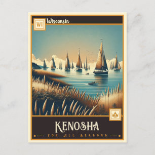 Carte Postale Kenosha, Wisconsin VINTAGE
