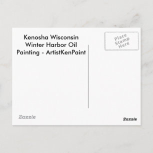 Carte Postale Kenosha Wisconsin Winter Harbour Peinture à l'huil