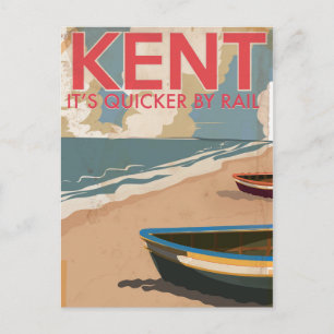 Carte Postale Kent, Angleterre Affiche de voyage Locomotive anci