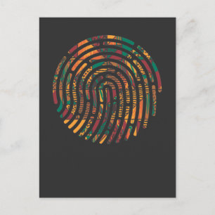 Carte Postale Kente Motif African Ghana Fingerprint nwentoma