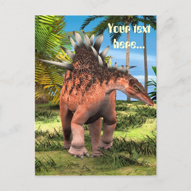 Carte Postale Kentrosaurus Dinosaure Jungle Art Préhistorique (Devant)