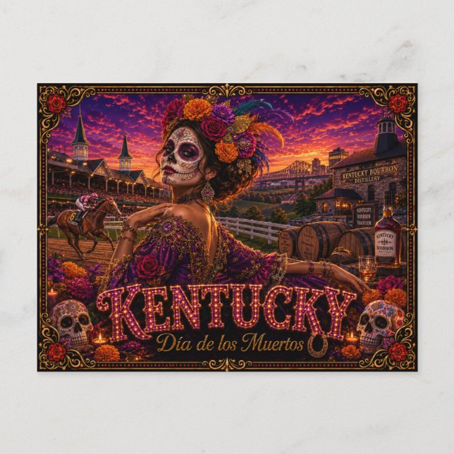 Carte Postale Kentucky Día de los Muertos Rétro (Devant)