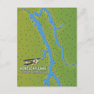 Carte Postale Kentucky Lake USA MAp