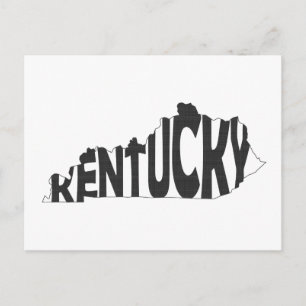 Carte Postale Kentucky Nom de l'État Mot Art Noir