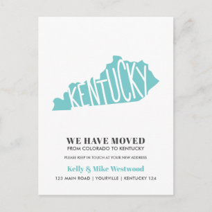 Carte Postale KENTUCKY Nous avons déplacé Nouvelle adresse Nouve