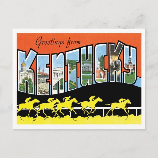 Carte Postale Kentucky Salutations Des États-Unis (Devant)