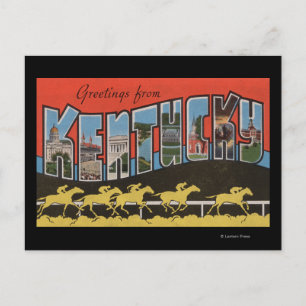 Carte Postale Kentucky (Scène de course de cheval) - Grande Lett