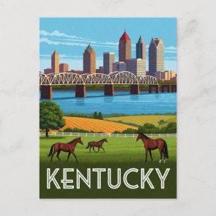 Carte Postale Kentucky USA Bluegrass Country Voyage Sud 🐎