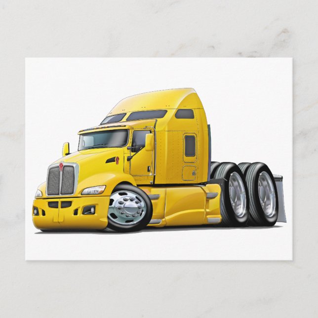 Carte Postale Kenworth 660 Camion jaune (Devant)