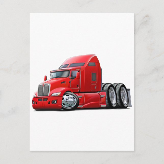 Carte Postale Kenworth 660 Camion rouge (Devant)